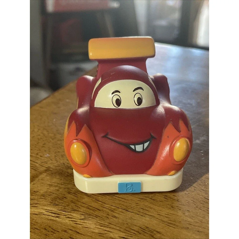 My B Toys Freddy Zoom Red Race Car with Flames  Pull Back Action Toy Vehicle